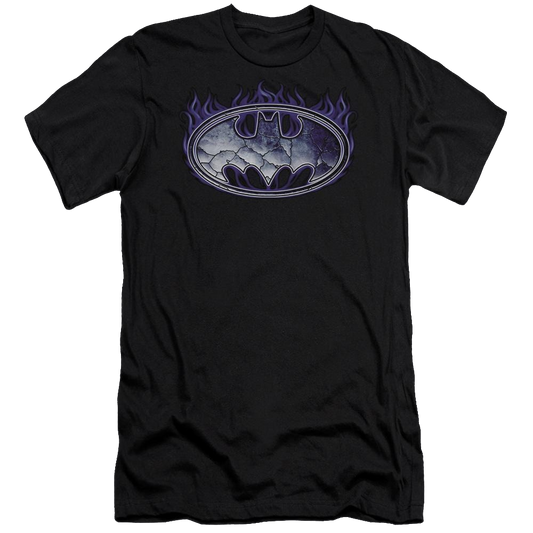 Batman Cracked Shield - Men's Premium Slim Fit T-Shirt
