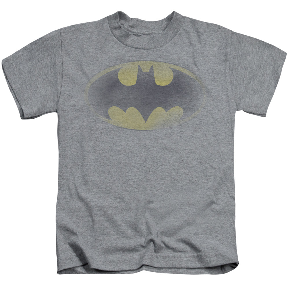 Batman Faded Logo Juvenile Kids Youth T Shirt Athletic Heather