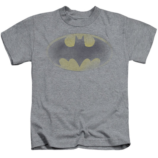 Batman Faded Logo Juvenile Kids Youth T Shirt Athletic Heather