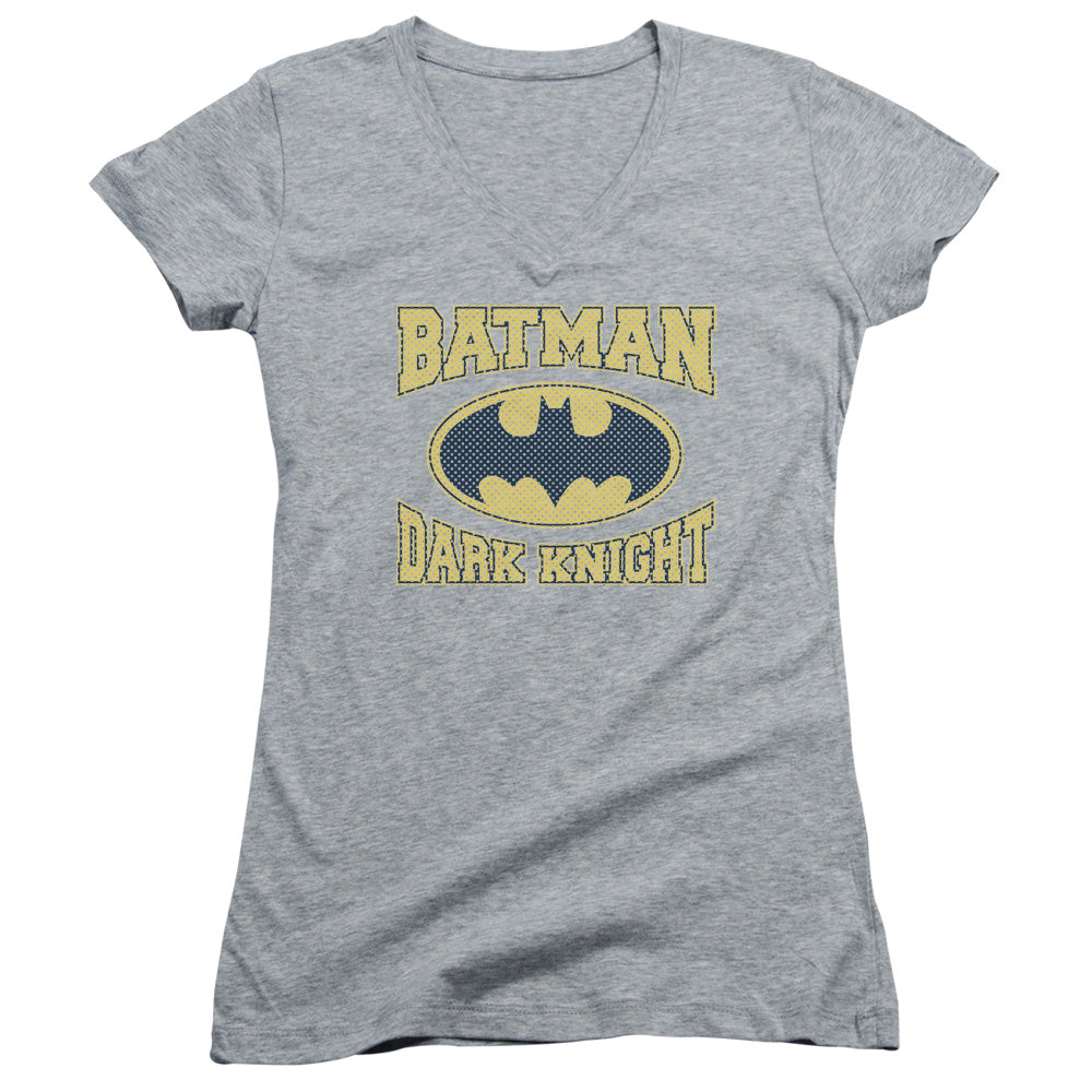 Batman Dark Knight Jersey Junior Sheer Cap Sleeve V Neck Womens T Shirt Athletic Heather