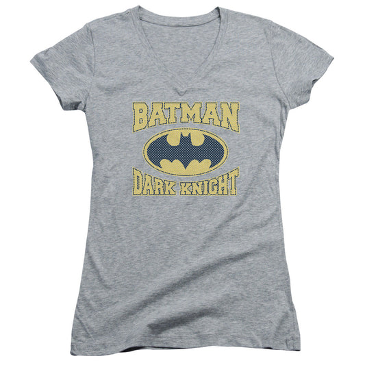 Batman Dark Knight Jersey Junior Sheer Cap Sleeve V Neck Womens T Shirt Athletic Heather