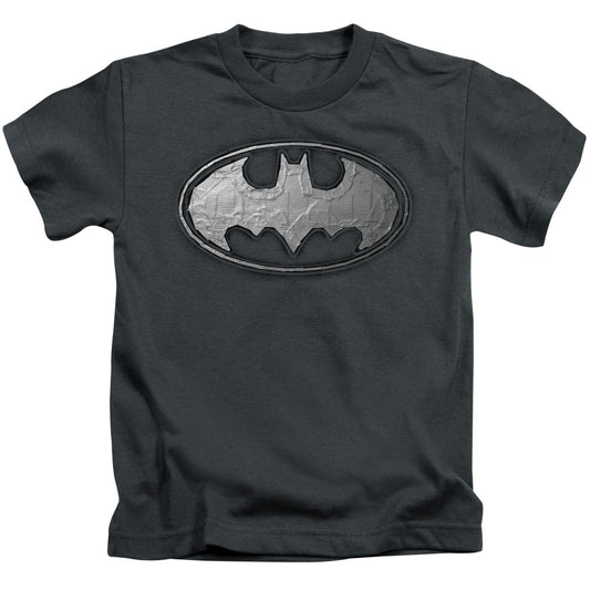 Batman Duct Tape Logo Juvenile Kids Youth T Shirt Charcoal