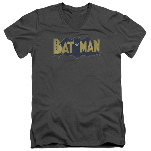Batman Vintage Logo Splatter - Men's V-Neck T-Shirt