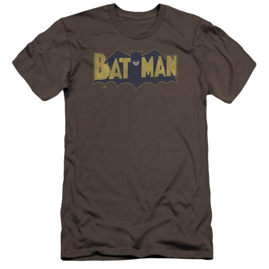 Batman Vintage Logo Splatter - Men's Premium Slim Fit T-Shirt