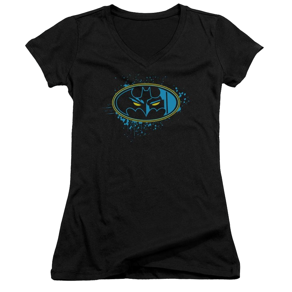 Batman Eyes In The Darkness - Juniors V-Neck T-Shirt