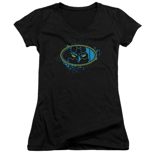 Batman Eyes In The Darkness - Juniors V-Neck T-Shirt