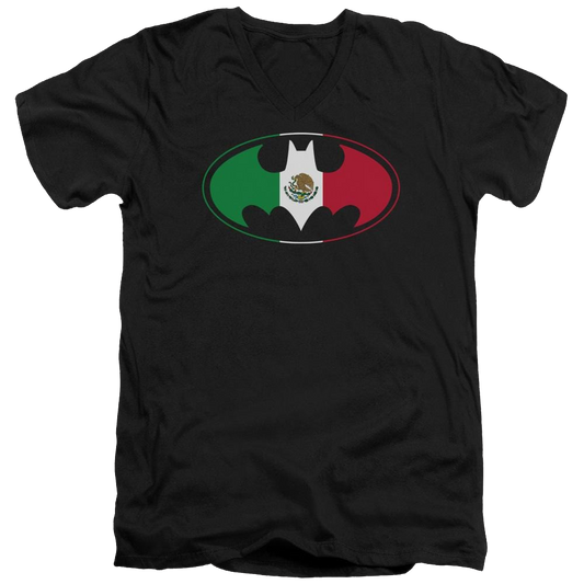 Batman Mexican Flag Shield - Men's V-Neck T-Shirt