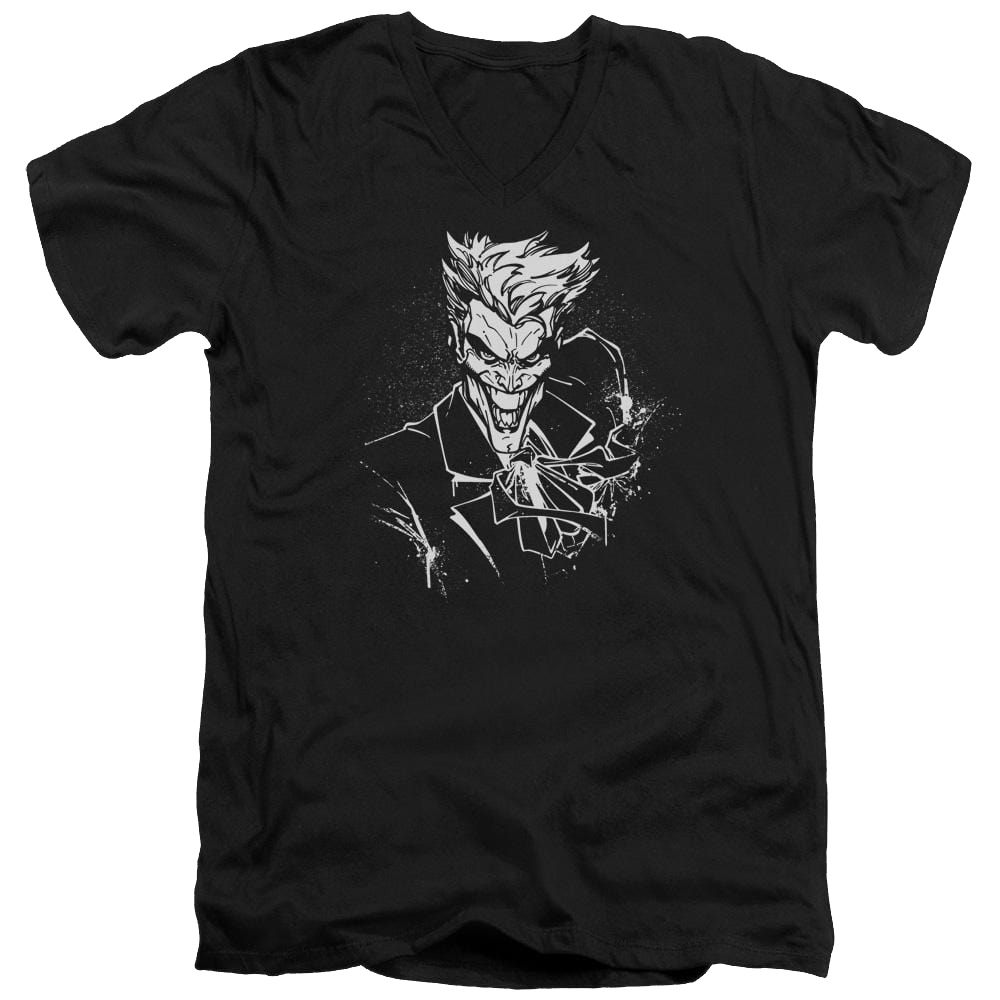 Batman Jokers Splatter Smile - Men's V-Neck T-Shirt