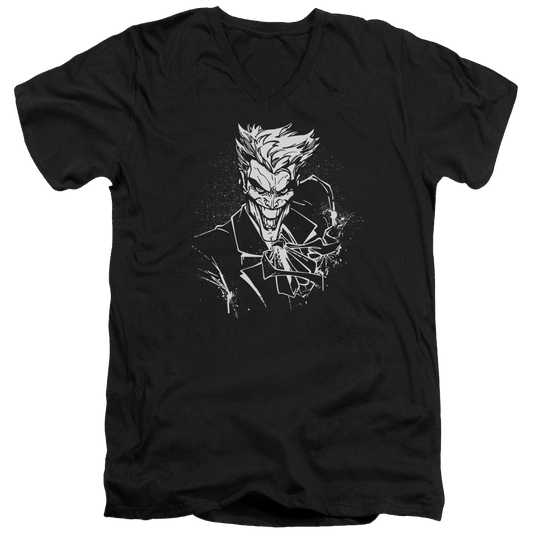 Batman Jokers Splatter Smile - Men's V-Neck T-Shirt