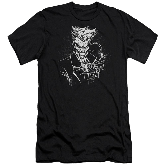 Batman Jokers Splatter Smile - Men's Premium Slim Fit T-Shirt