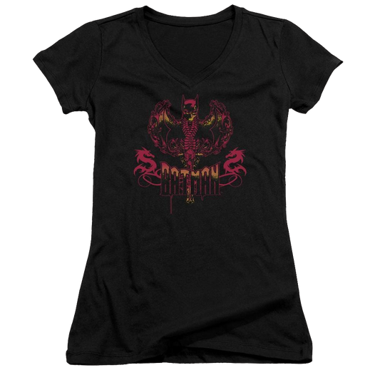 Batman Heart Of Fire - Juniors V-Neck T-Shirt
