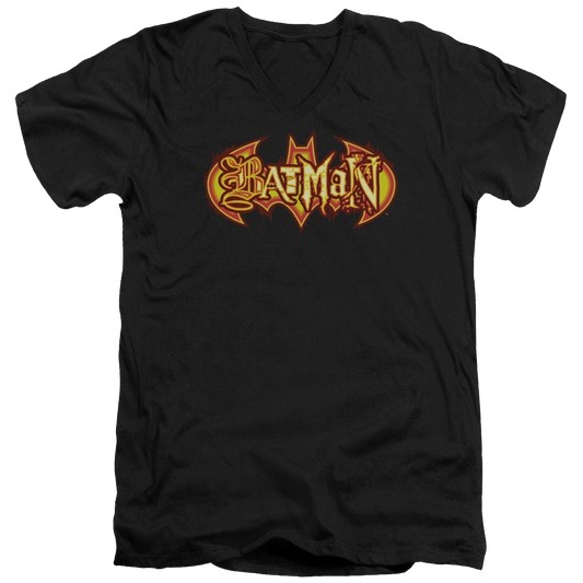 Batman Fiery Shield - Men's V-Neck T-Shirt