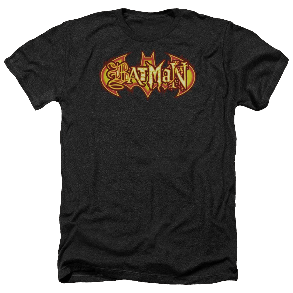 Batman Fiery Shield - Men's Heather T-Shirt