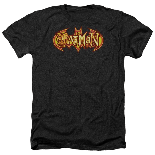 Batman Fiery Shield - Men's Heather T-Shirt