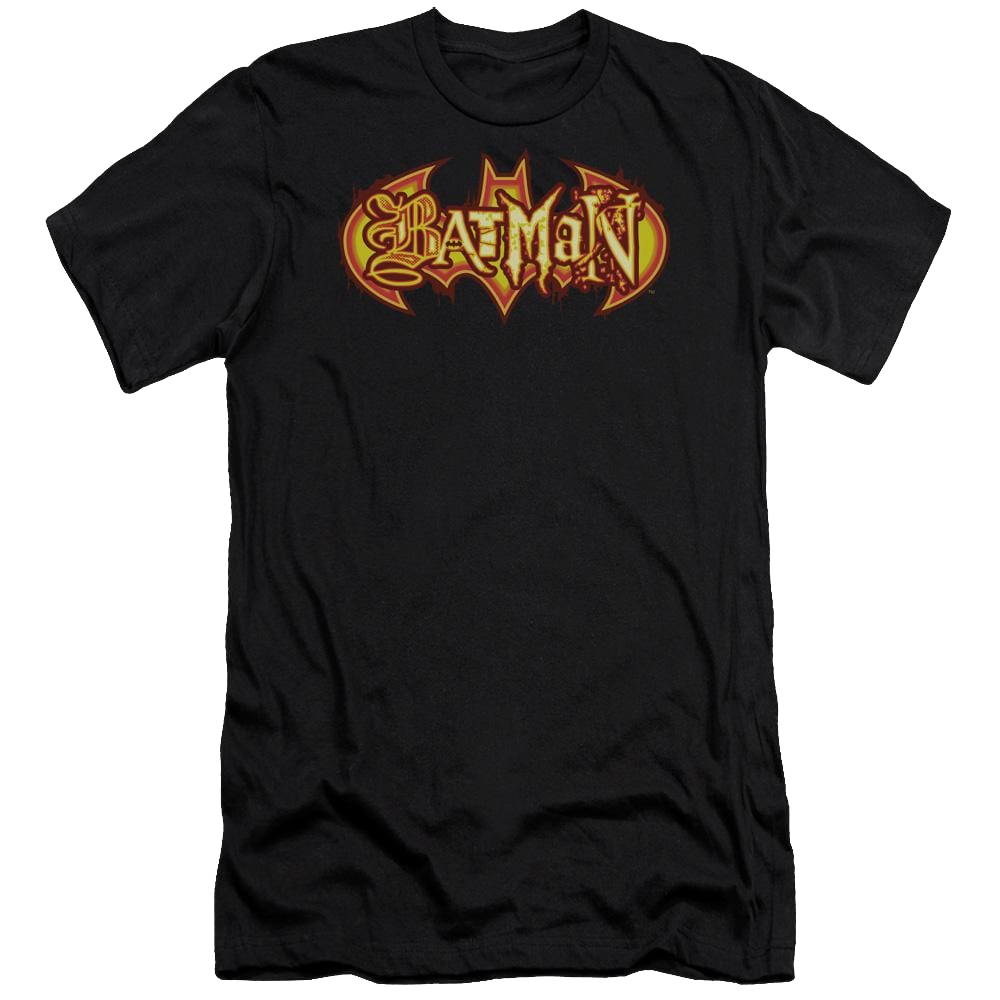 Batman Fiery Shield - Men's Premium Slim Fit T-Shirt