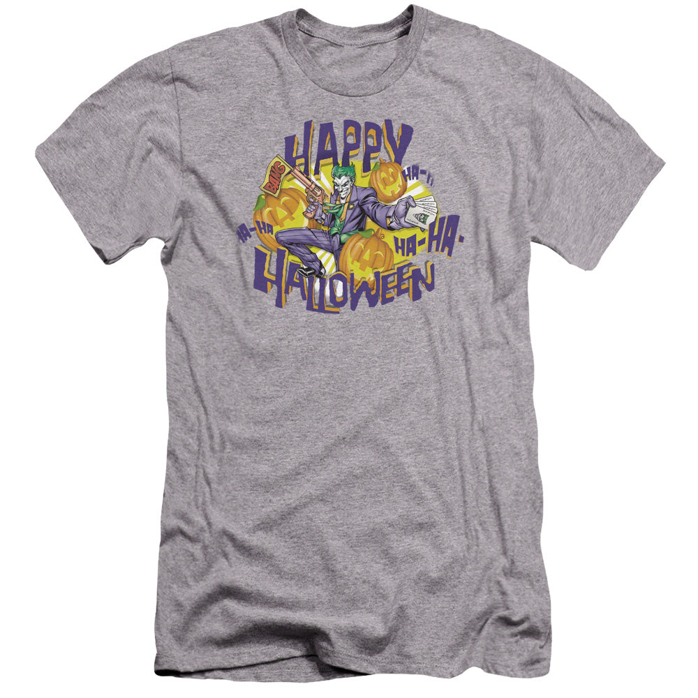 Batman Ha Ha Halloween Premium Bella Canvas Slim Fit Mens T Shirt Athletic Heather