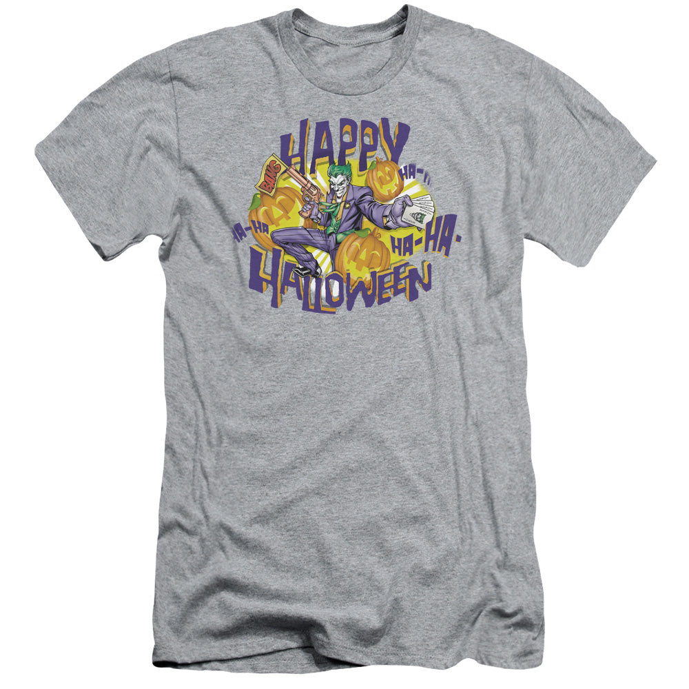 Batman Ha Ha Halloween Slim Fit Mens T Shirt Athletic Heather