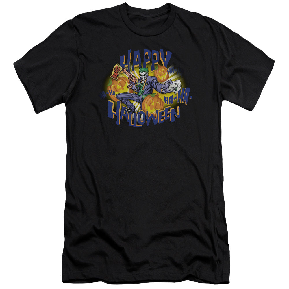 Batman Ha Ha Halloween Premium Bella Canvas Slim Fit Mens T Shirt Black