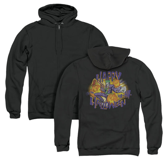 Batman Ha Ha Halloween Back Print Zipper Mens Hoodie Black