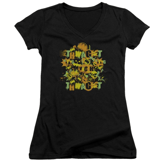 Batman Halloween Knight Sounds - Juniors V-Neck T-Shirt