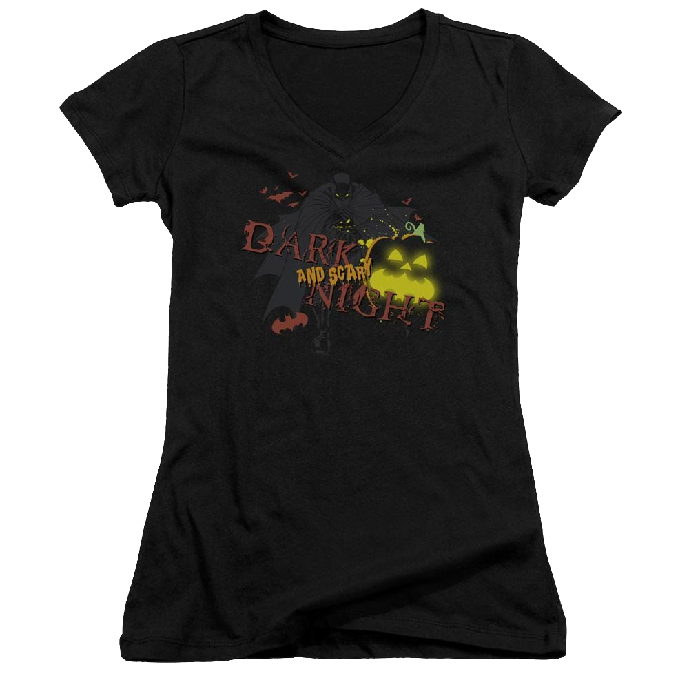 Batman Dark And Scary Night - Juniors V-Neck T-Shirt