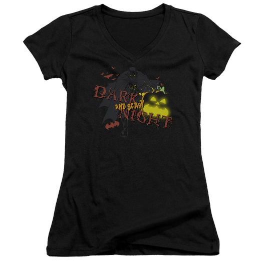 Batman Dark And Scary Night - Juniors V-Neck T-Shirt