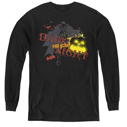 Batman Dark And Scary Night Long Sleeve Kids Youth T Shirt Black