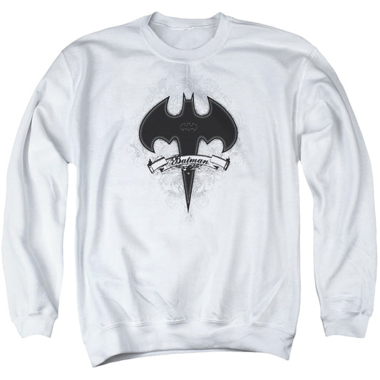 Batman Gothic Gotham Mens Crewneck Sweatshirt White