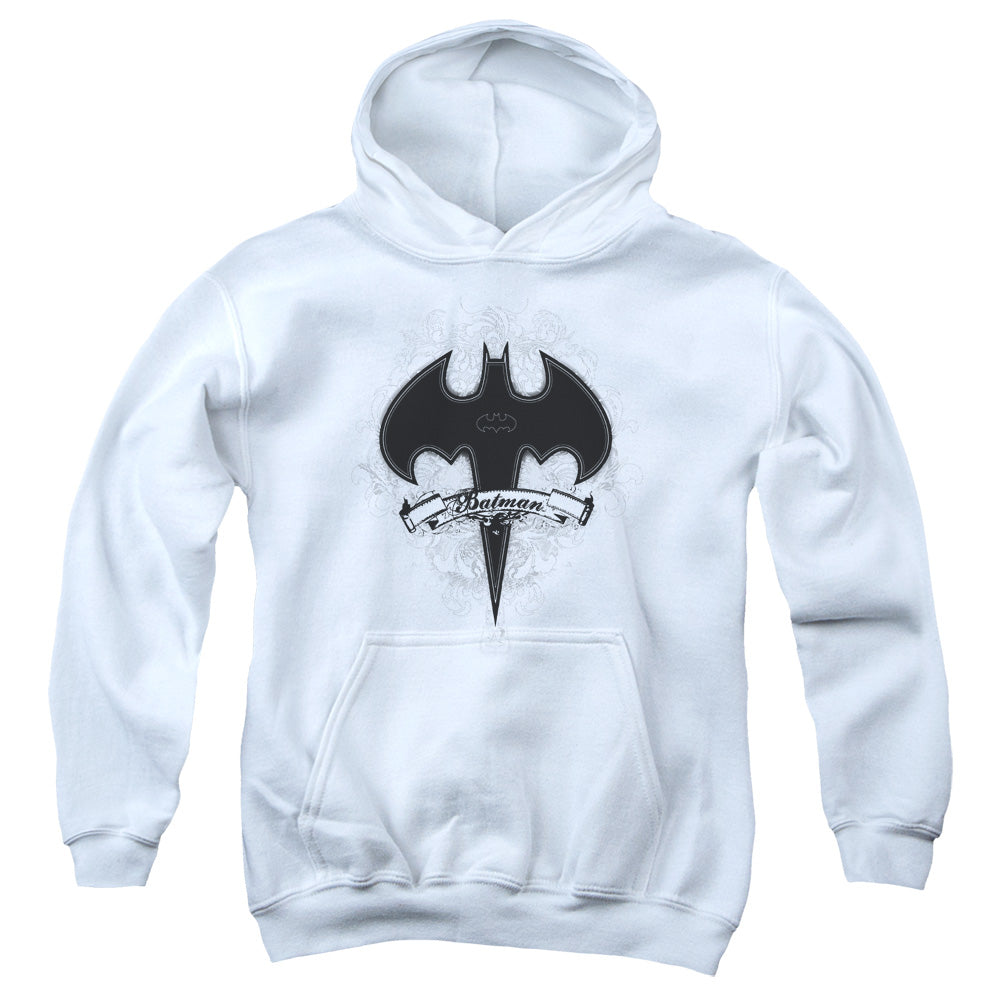 Batman Gothic Gotham Kids Youth Hoodie White