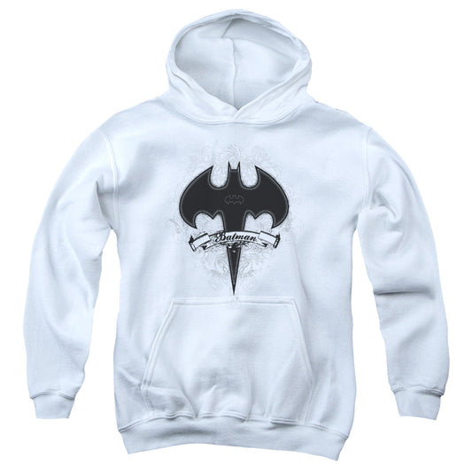 Batman Gothic Gotham Kids Youth Hoodie White