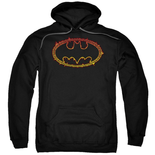 Batman Flame Outlined Logo - Pullover Hoodie