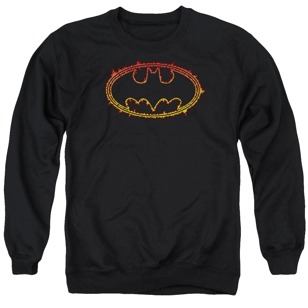 Batman Flame Outlined Logo - Men's Crewneck Sweatshirt