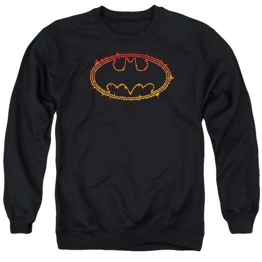 Batman Flame Outlined Logo - Men's Crewneck Sweatshirt