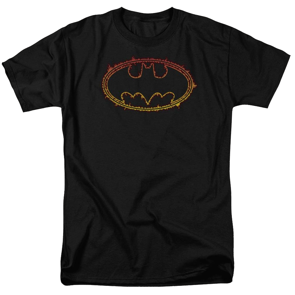 Batman Flame Outlined Logo - Men's Regular Fit T-Shirt