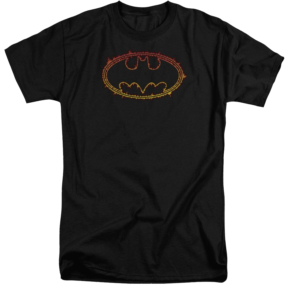 Batman Flame Outlined Logo - Men's Tall Fit T-Shirt