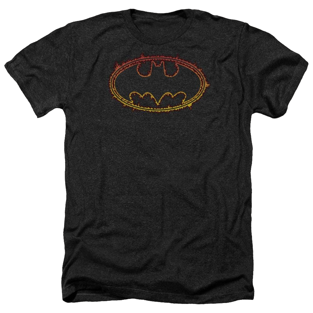 Batman Flame Outlined Logo - Men's Heather T-Shirt