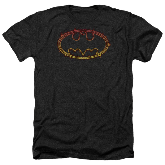 Batman Flame Outlined Logo - Men's Heather T-Shirt