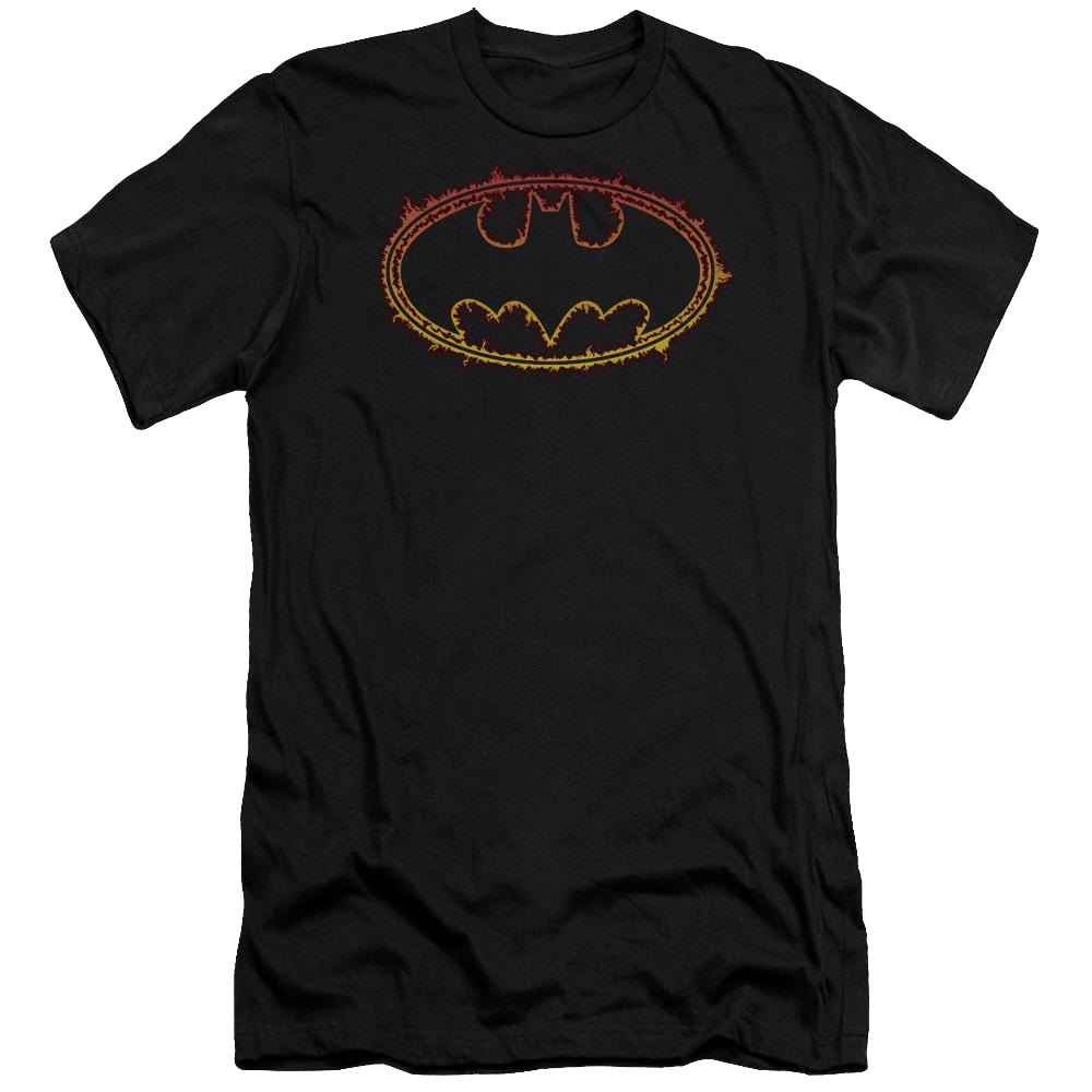 Batman Flame Outlined Logo - Men's Premium Slim Fit T-Shirt