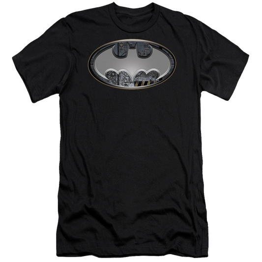 Batman Steel Wall Shield - Men's Premium Slim Fit T-Shirt