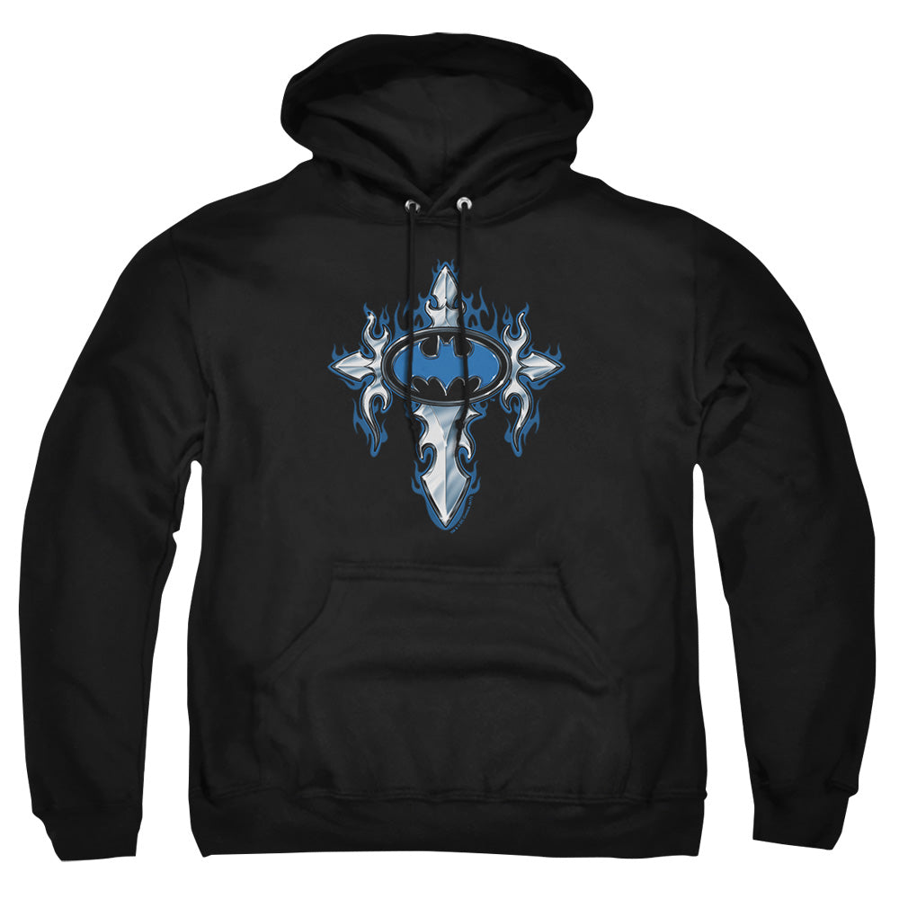 Batman Gothic Steel Logo Mens Hoodie Black