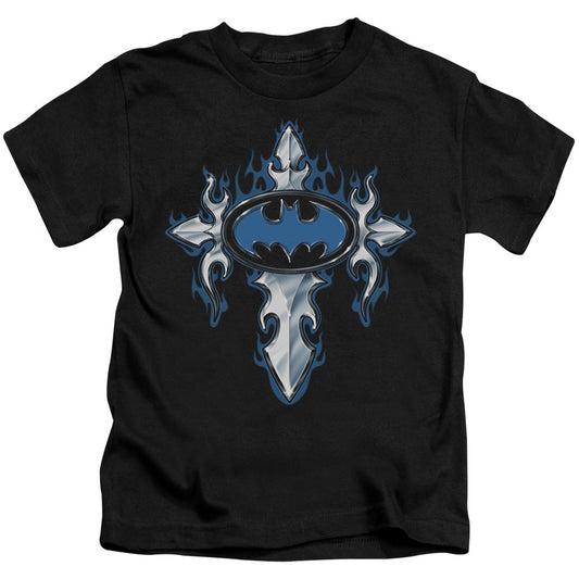 Batman Gothic Steel Logo Juvenile Kids Youth T Shirt Black