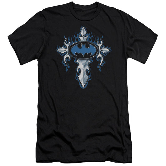Batman Gothic Steel Logo Premium Bella Canvas Slim Fit Mens T Shirt Black