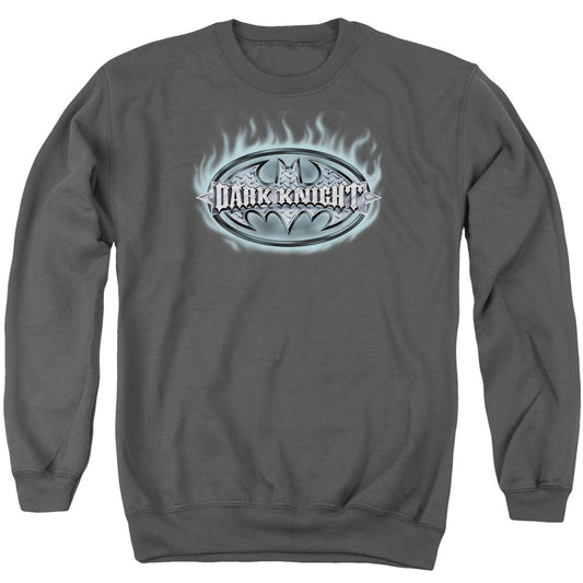 Batman Dark Knight Steel Shield Mens Crewneck Sweatshirt Charcoal