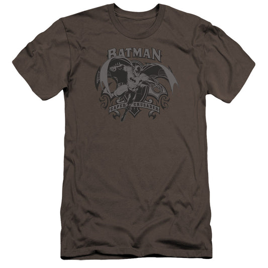 Batman Crusade Premium Bella Canvas Slim Fit Mens T Shirt Charcoal