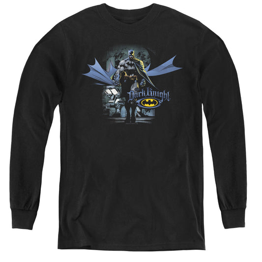 Batman From The Depths Long Sleeve Kids Youth T Shirt Black