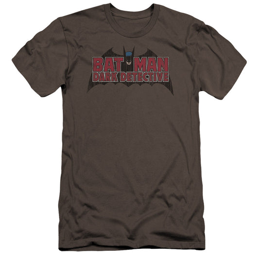 Batman Dark Detective Premium Bella Canvas Slim Fit Mens T Shirt Charcoal