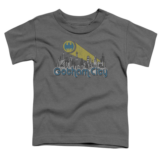Batman Gotham City Distressed Toddler Kids Youth T Shirt Charcoal