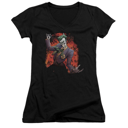 Batman Jokers Ave - Juniors V-Neck T-Shirt