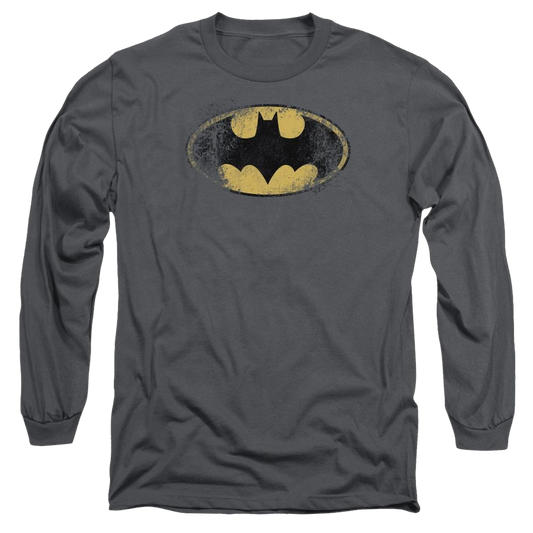 Batman Destroyed Logo - Men's Long Sleeve T-Shirt