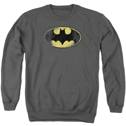 Batman Destroyed Logo - Men's Crewneck Sweatshirt